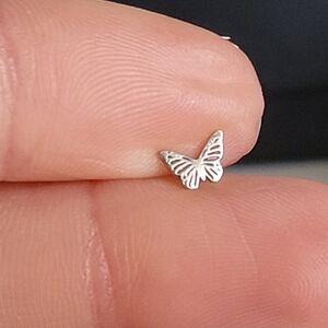 Zoe Chicco 14k white gold single butterfly earring